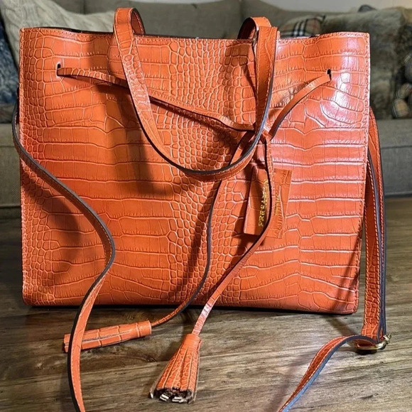 💥PERSAMAN New York Croc Embossed Style Handbag Adjustable Satchel Sienna Purse - Picture 12 of 15